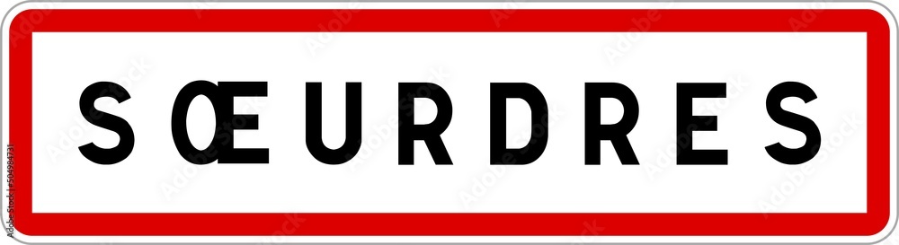 Panneau entrée ville agglomération Sœurdres / Town entrance sign Sœurdres