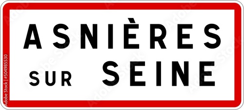 Εκτύπωση καμβά Panneau entrée ville agglomération Asnières-sur-Seine / Town entrance sign Asniè