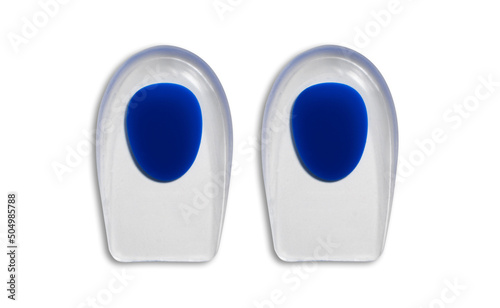 Soft protection silicone heel pads isolated on white background