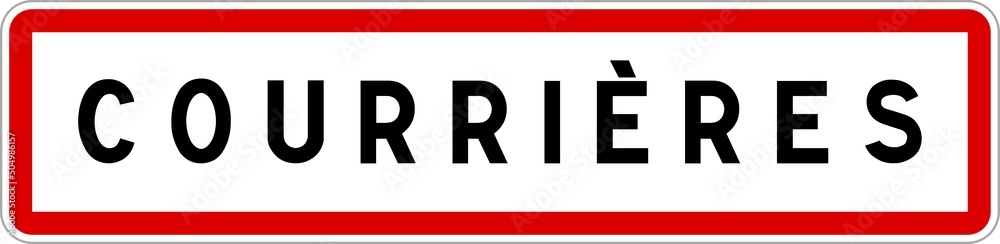 Panneau entrée ville agglomération Courrières / Town entrance sign Courrières Panneau entrée ville agglomération Courrières / Town entrance sign Courrières