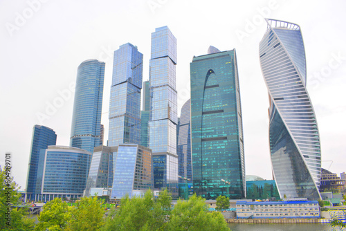 Moscow City - view of skyscrapers Moscow International Business Center.