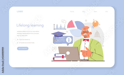 Education ecosystem web banner or landing page. Multidisciplinary