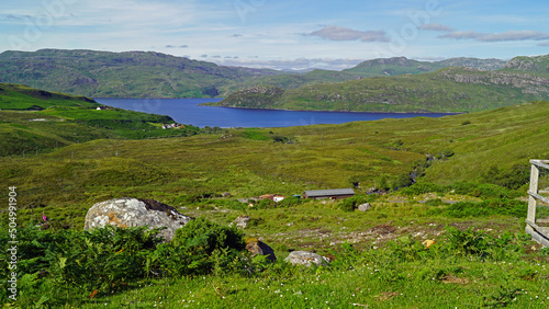 Landscape at Loch Eriboll in Scotland photo