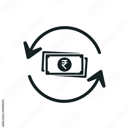 Indian rupee currency exchange. Vector illustration