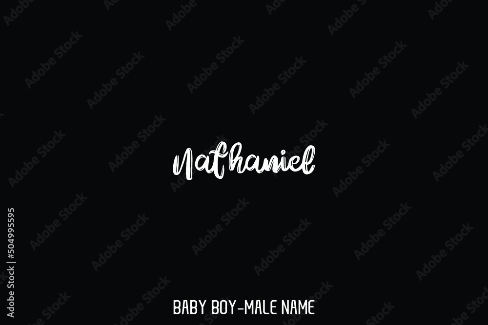 Nathaniel Male Name Elegant Vector Text For Logo Designs and Shop Names on Black Background Nathaniel Male Name Elegant Vector Text For Logo Designs and Shop Names on Black Background
