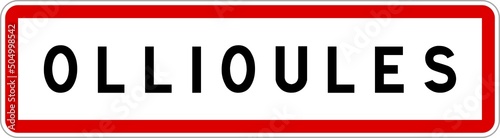 Panneau entrée ville agglomération Ollioules / Town entrance sign Ollioules photo