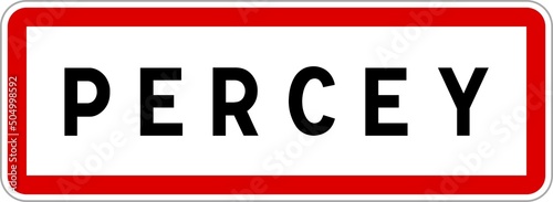 Panneau entrée ville agglomération Percey / Town entrance sign Percey photo