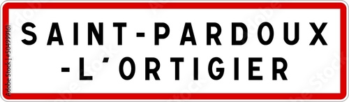 Panneau entrée ville agglomération Saint-Pardoux-l'Ortigier / Town entrance sign Saint-Pardoux-l'Ortigier