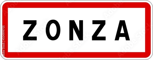 Panneau entrée ville agglomération Zonza / Town entrance sign Zonza photo