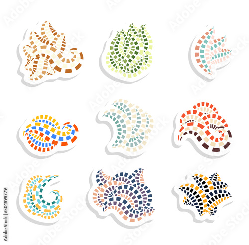 abstract sea design element vector stickers 