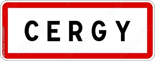 Panneau entrée ville agglomération Cergy / Town entrance sign Cergy photo