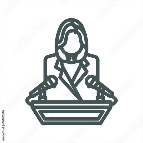 politician woman simple line icon
 photo