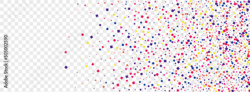 Multicolored Dot Background Transparent Vector. Confetti Wedding Template. Colorful Paper. Rainbow Element Abstract. Round Summer Card.