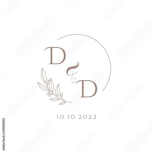 Letter DD wedding initial logo design