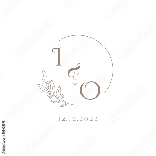 Letter IO wedding initial logo design