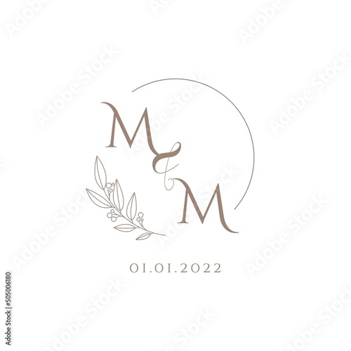 Letter MM wedding initial logo design