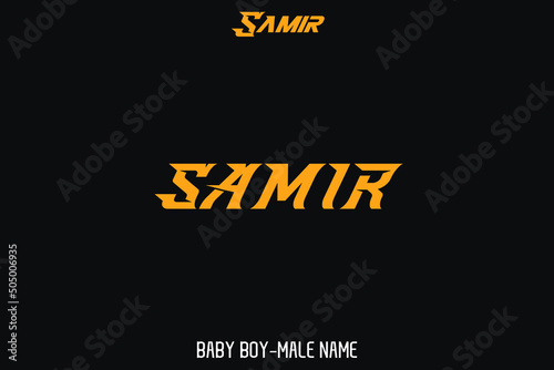 Baby Boy Name " Samir " in Modern Typography Lettering 
