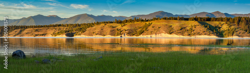Sunset at Lake Koocanusa, British Columbia, Canada photo