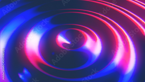 Moving Circles Abstract Background in Retrowave style