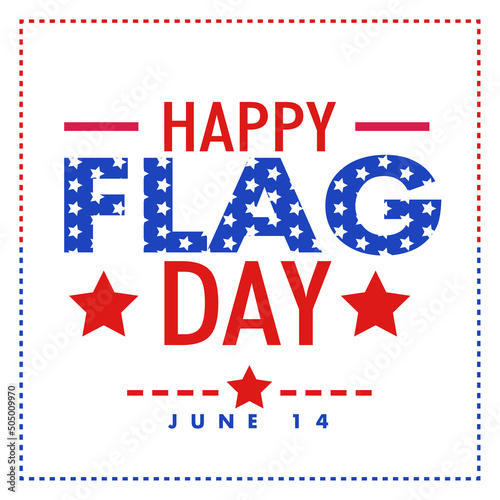 US flag day poster june 14 USA america national holiday banner text vector design poster graphic photo
