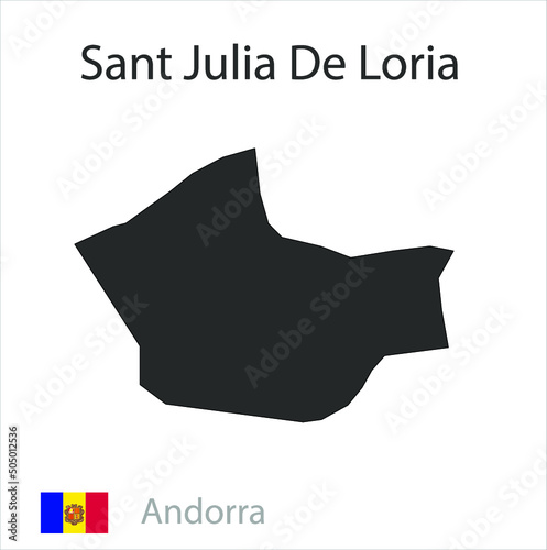 Map of Andorra with borders. Sant Julia De Loria map. Vector illustration. photo