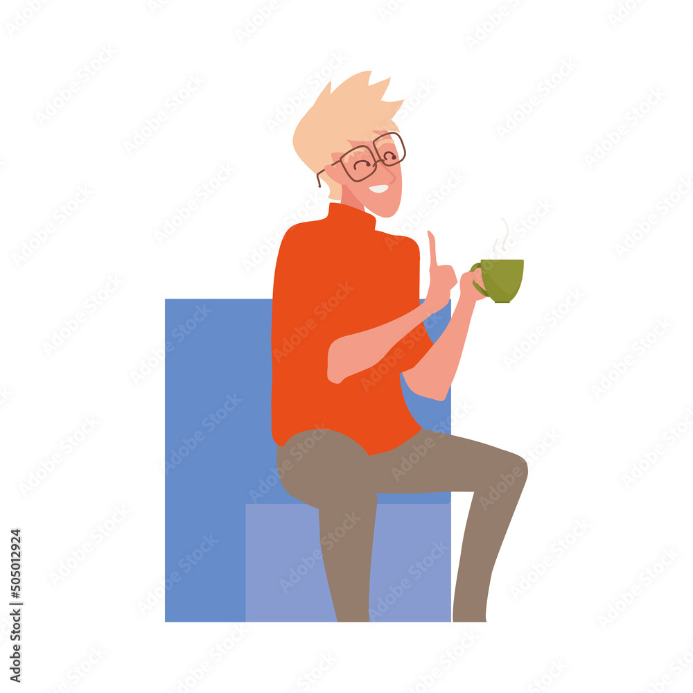young drinking a cup of coffee young drinking a cup of coffee