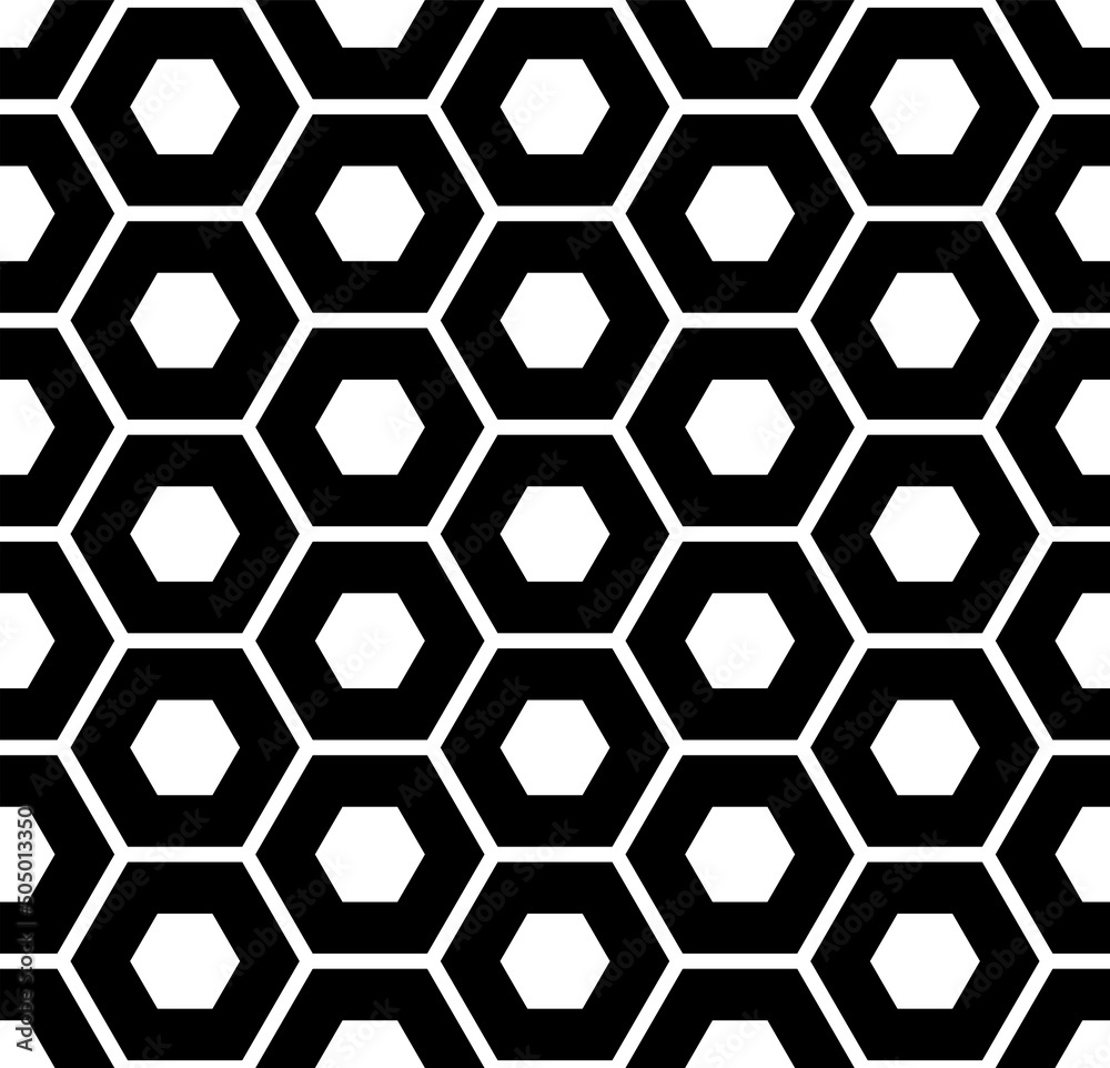 Abstract seamless geometric hexagons pattern. Abstract seamless geometric hexagons pattern.