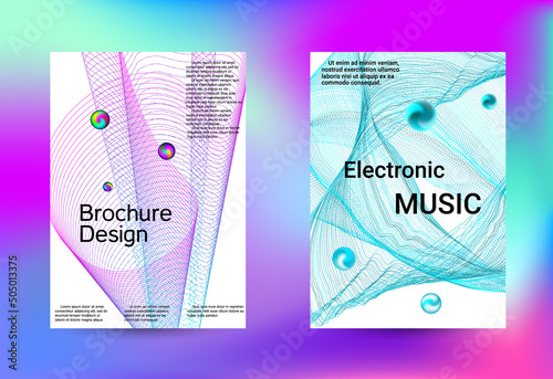 Set of modern abstract musical backgrounds. Sound flyer for creating a fashionable cover, banner, poster, booklet.