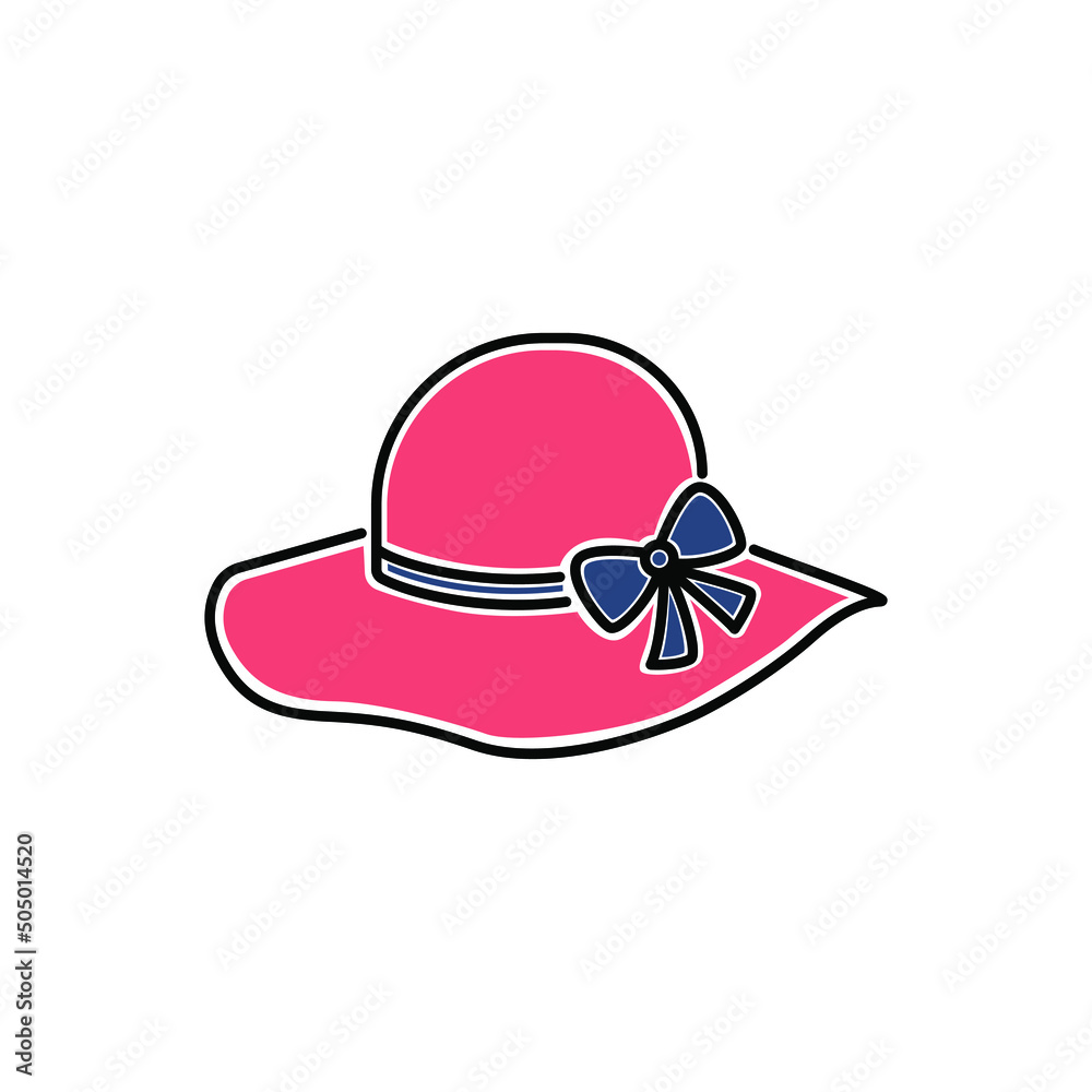 Pamela Hat, summer. Vector, design, illustration, icon