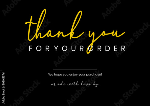 Thank you card design template. Thank you for your order card eps vector