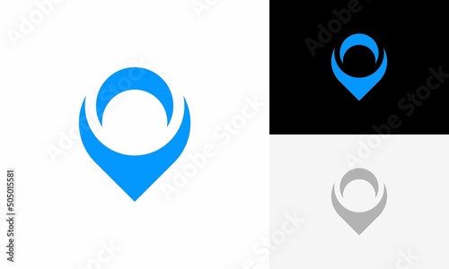 Geotag or location pin logo design vector photo