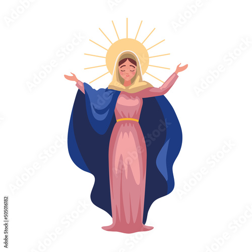 assumption of virgin Mary, isolated photo