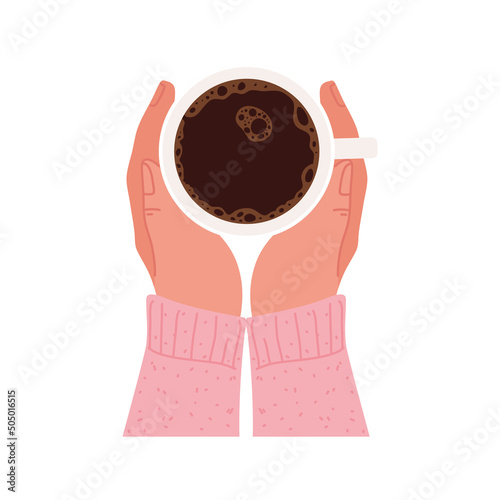 hands with coffee cup