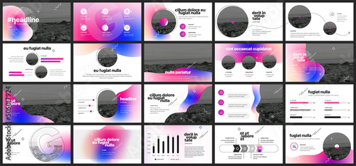 Creative presentation templates with editable design elements and infographics. Background for presentation. Vector Slide, flyer, report, marketing, advertising, annual report, banner.	
