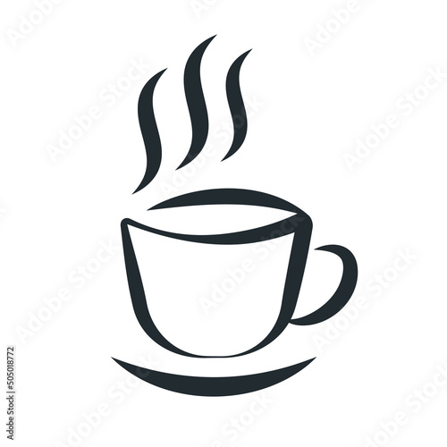 Heißgetränk, Kaffee / Tee - gezeichnete Vektor Grafik in schwarz