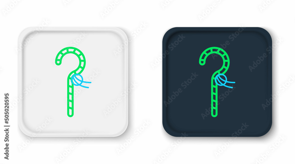 Line Crook icon isolated on white background. Ancient Egypt symbol. Scepters of egypt. Colorful outline concept. Vector Line Crook icon isolated on white background. Ancient Egypt symbol. Scepters of egypt. Colorful outline concept. Vector