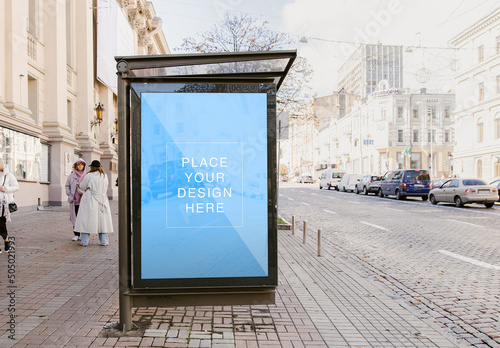 Bus Stop Bigboard Template Lightbox Poster Mockup