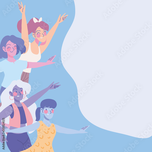 group of females happy