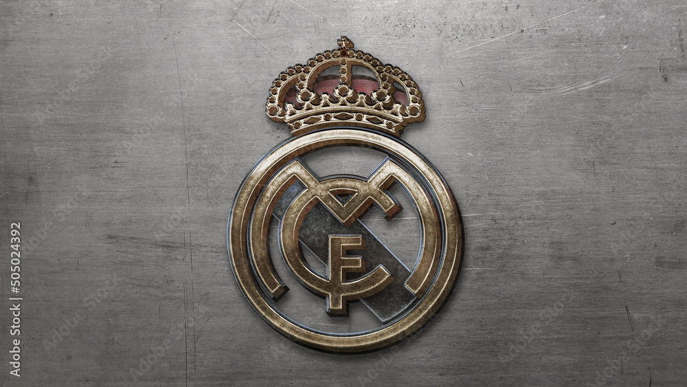 Fotka „Madrid, Spain - May 16 2022: Steel Real Madrid logo“ ze služby Stock  | Adobe Stock