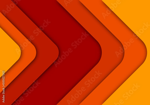 Orange Background Geometric Overlap Layer Paper Cut on Dark with Space Design
