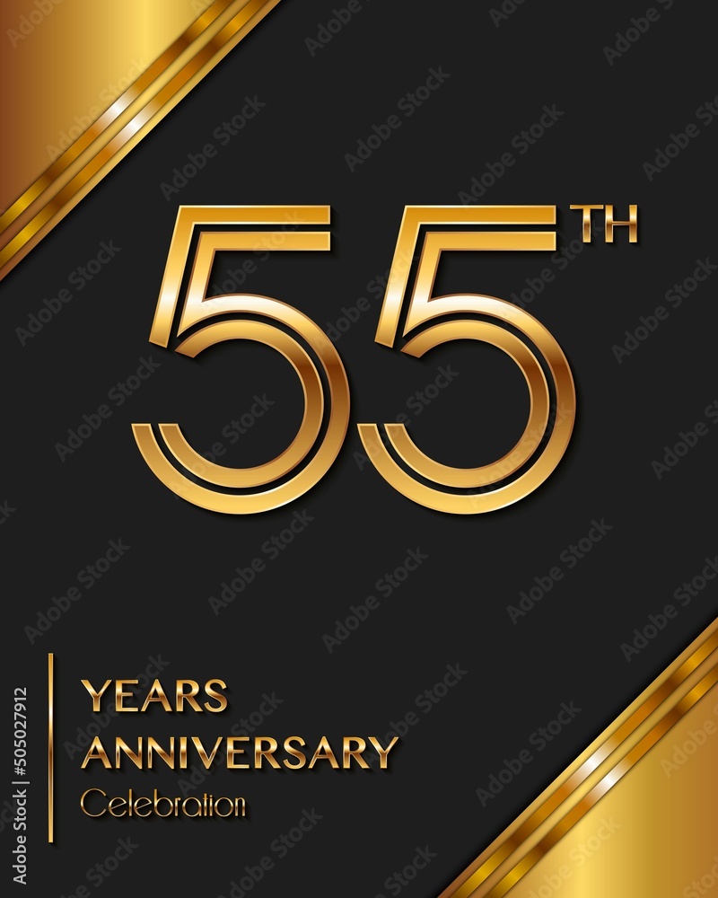 55 Years Anniversary logotype. Anniversary celebration template design ...