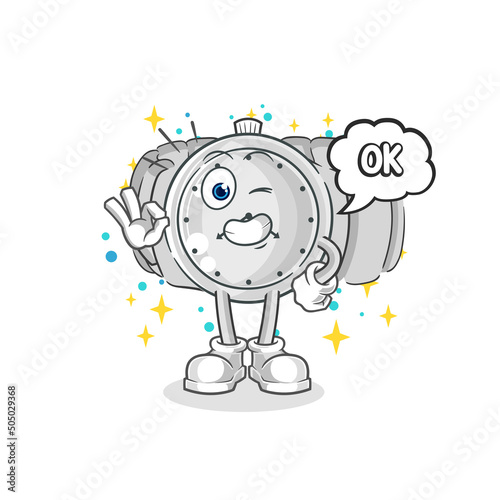 wristwatch agree mascot. cartoon vector