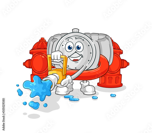 wristwatch firefighter vector. cartoon character