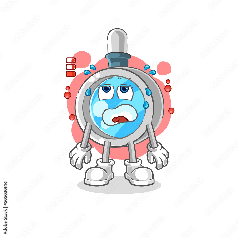 magnifying glass low battery mascot. cartoon vector magnifying glass low battery mascot. cartoon vector