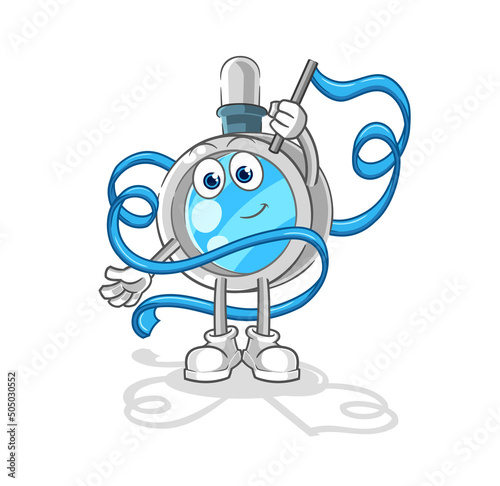 magnifying glass Rhythmic Gymnastics mascot. cartoon vector