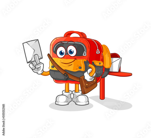 backpack postman vector. cartoon character