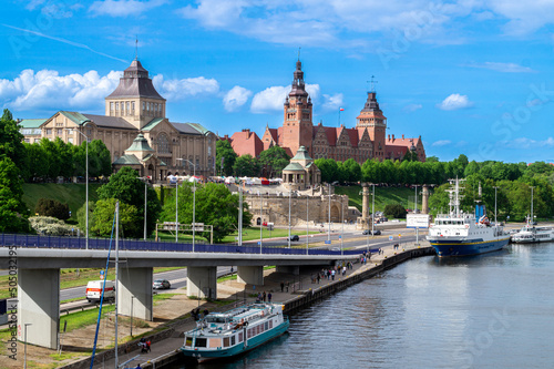 Old Town and Oder river in Szczecin, Poland