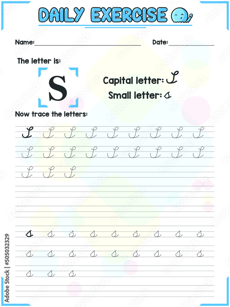 Cursive Alphabet Letter Tracing Practice and Handwriting Exercise for ...