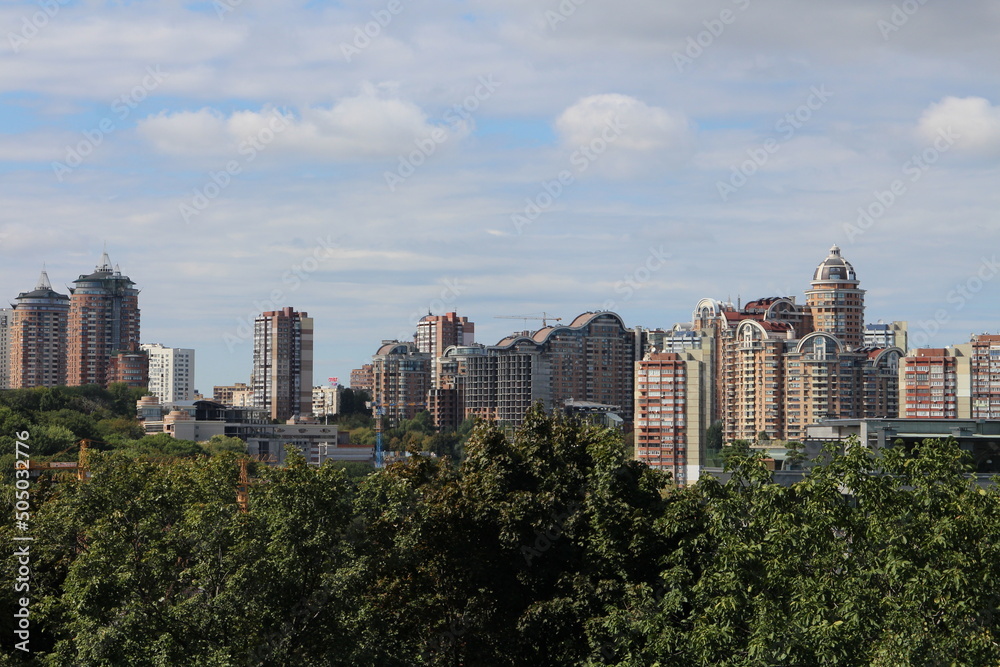 View to Kiev from ground of The Ukrainian State Museum of the Great Patriotic War in  Kiev, Ukraine