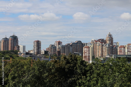 View to Kiev from ground of The Ukrainian State Museum of the Great Patriotic War in Kiev, Ukraine